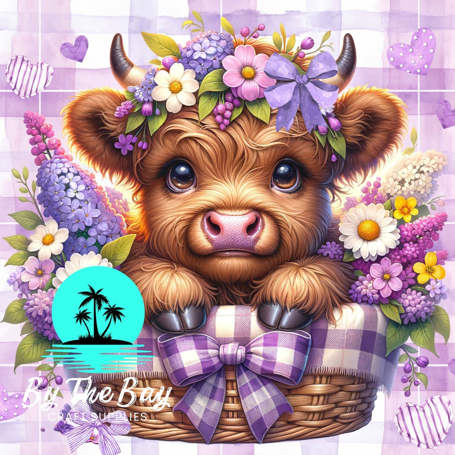 Lavender Highland Cow SUB PRINT