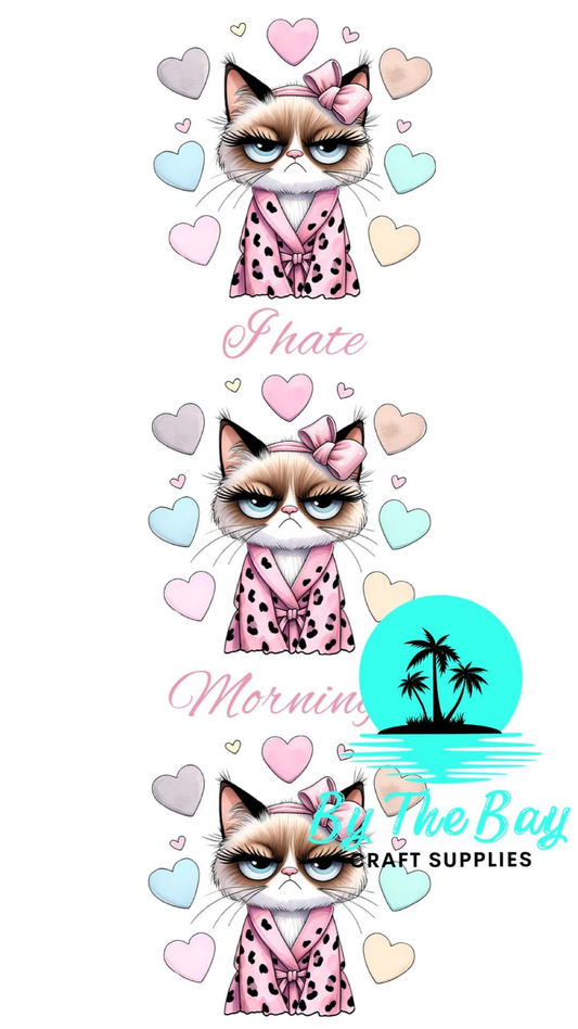 I hate mornings bookmark decal