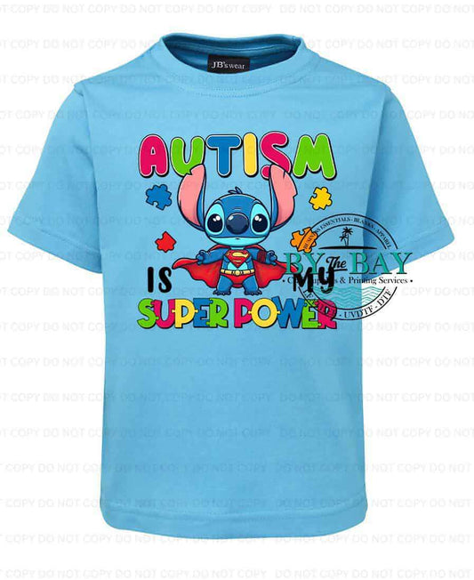 Super Blue Alien Autism tee