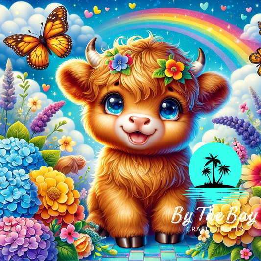 Rainbow Highland Cow SUB PRINT