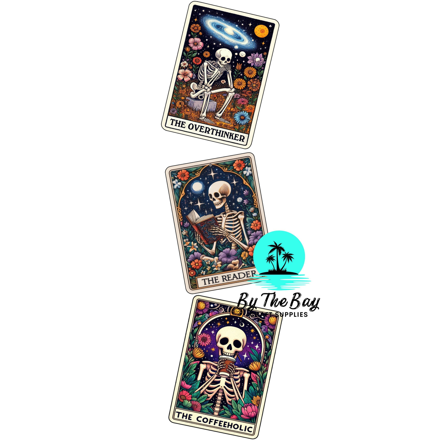 Skeleton Overthinker Bookmark Decal