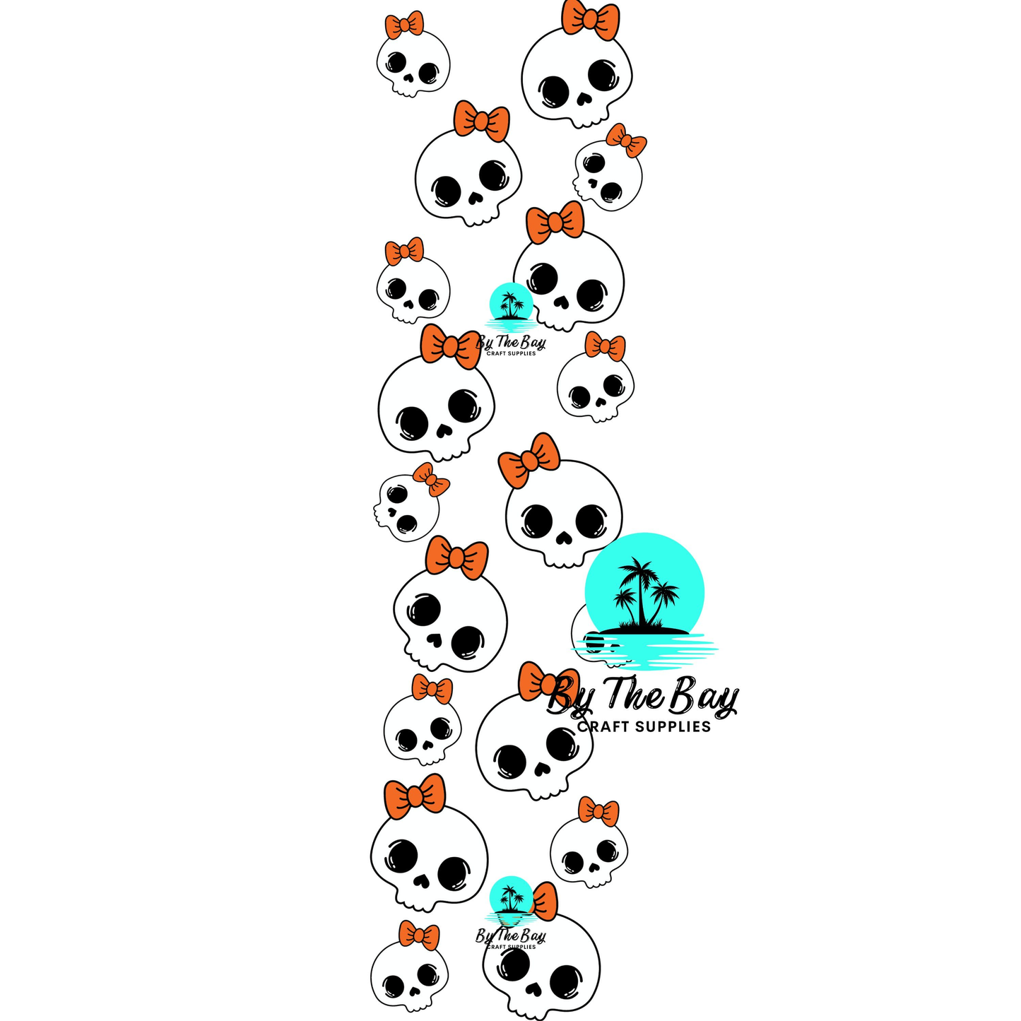 Orange bow skeleton Bookmark Decal