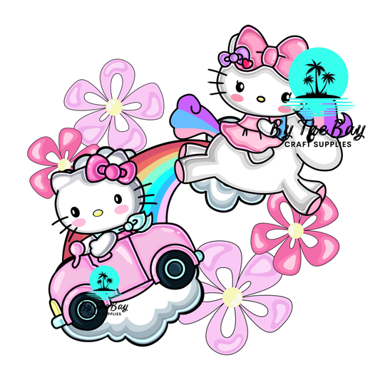 Kitty Car and Unicorn DTF