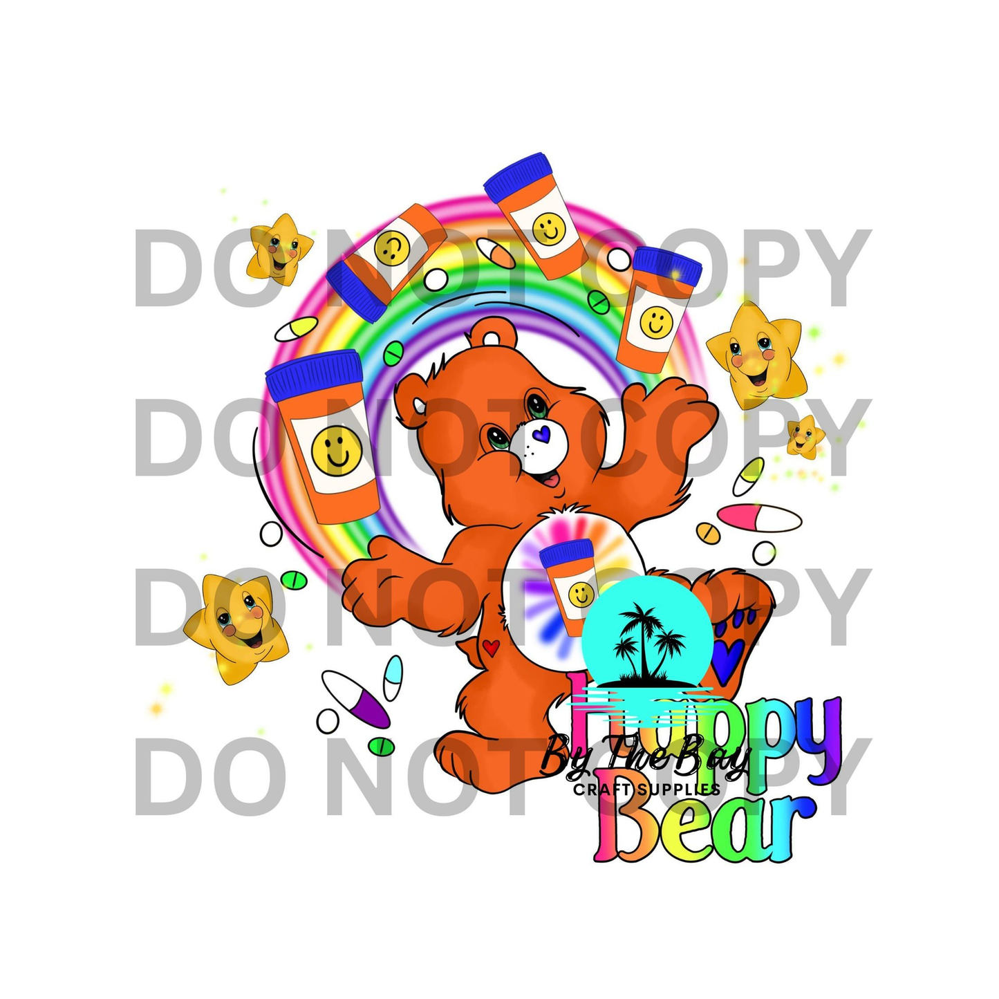 Happy Bear UVDTF Decal