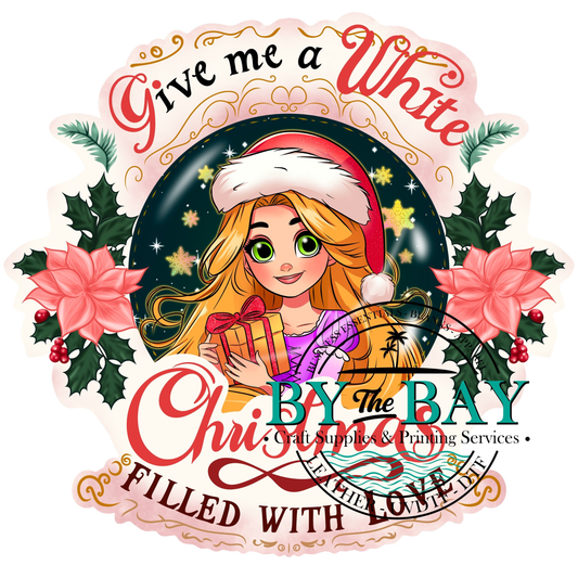 Long Hair princess Christmas UVDTF Decal