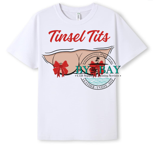 Tinsel Tits Red bows Completed T-Shirt