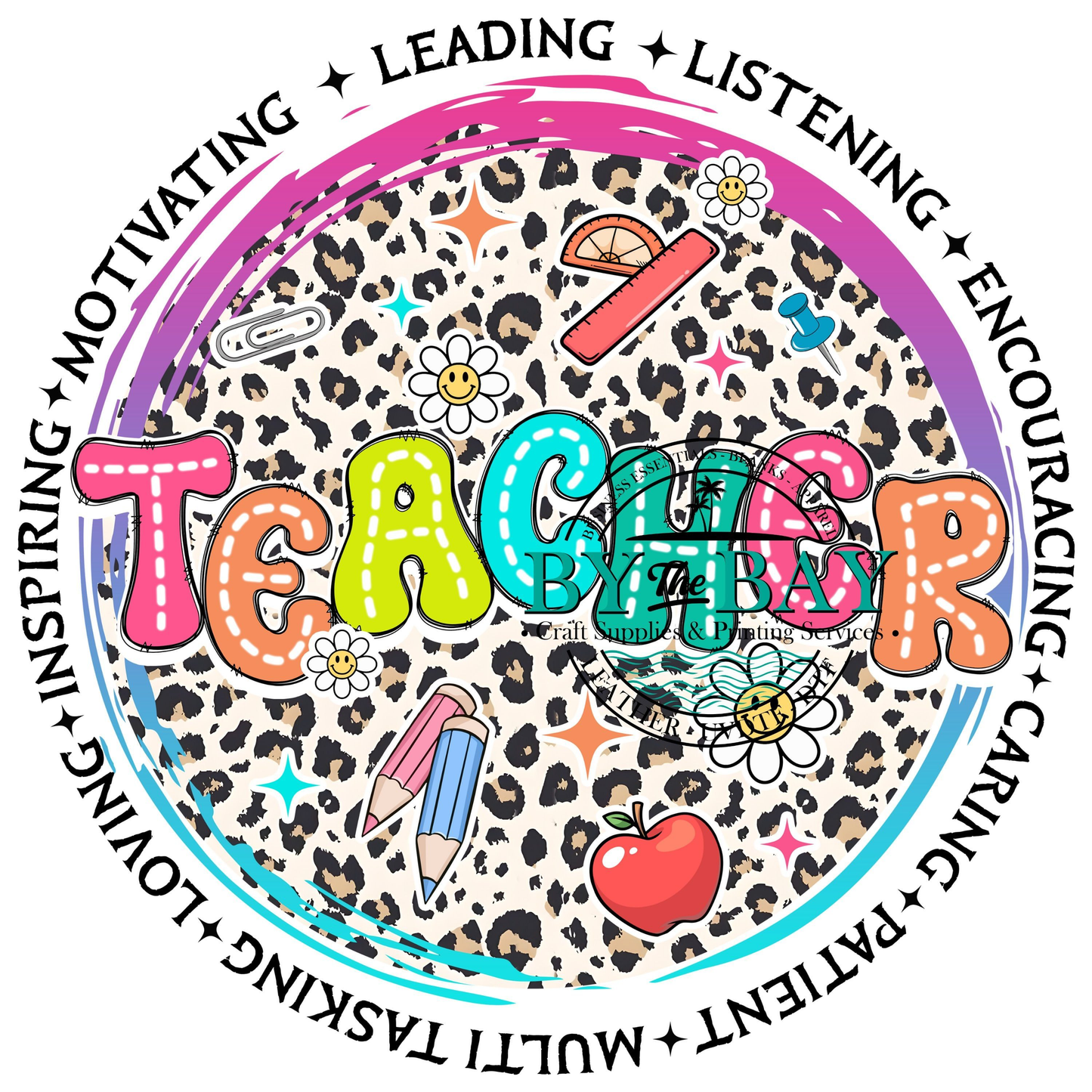 Round Teacher UVDTF Decal