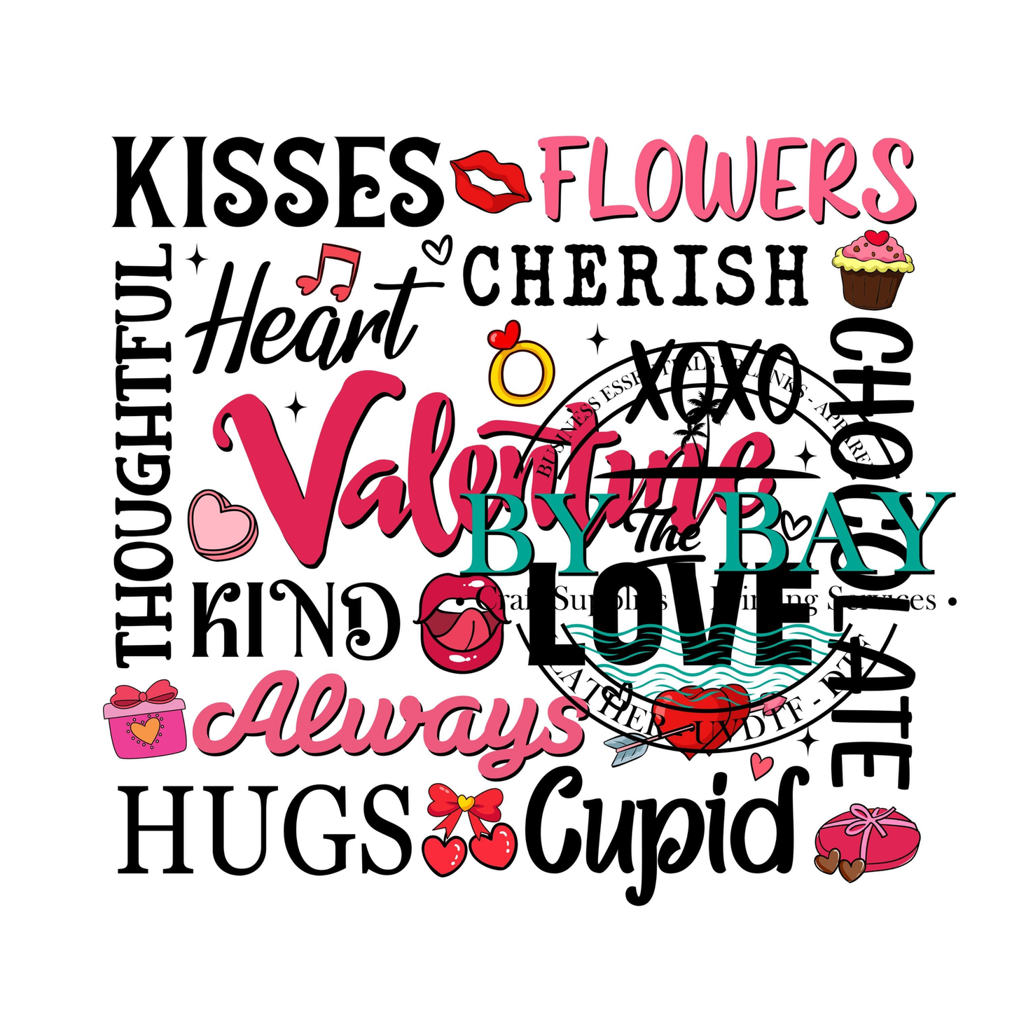 Valentines day typography