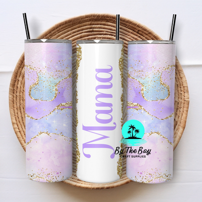 MAMA & MINI Purple Alcohol Ink (Matching Tumbler Sublimation Prints)