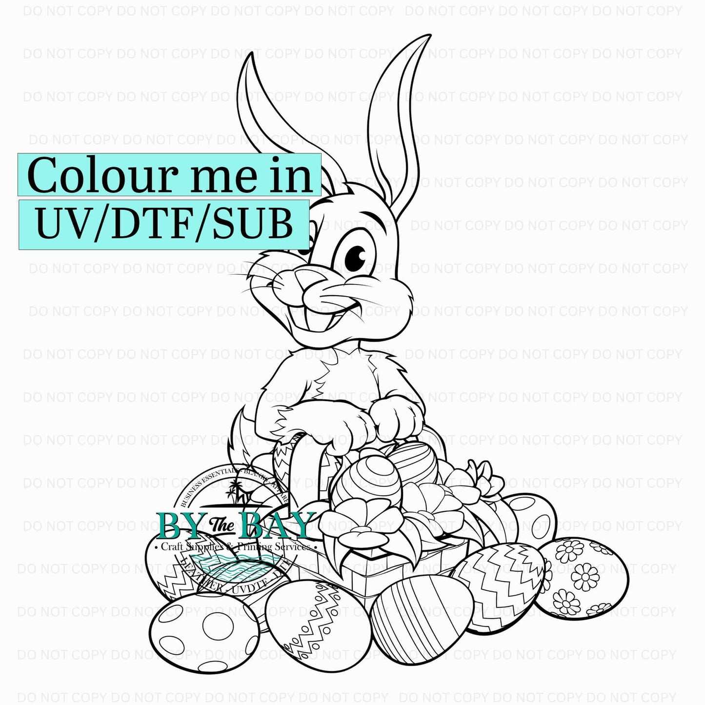 Bunny & Eggs Colour me in