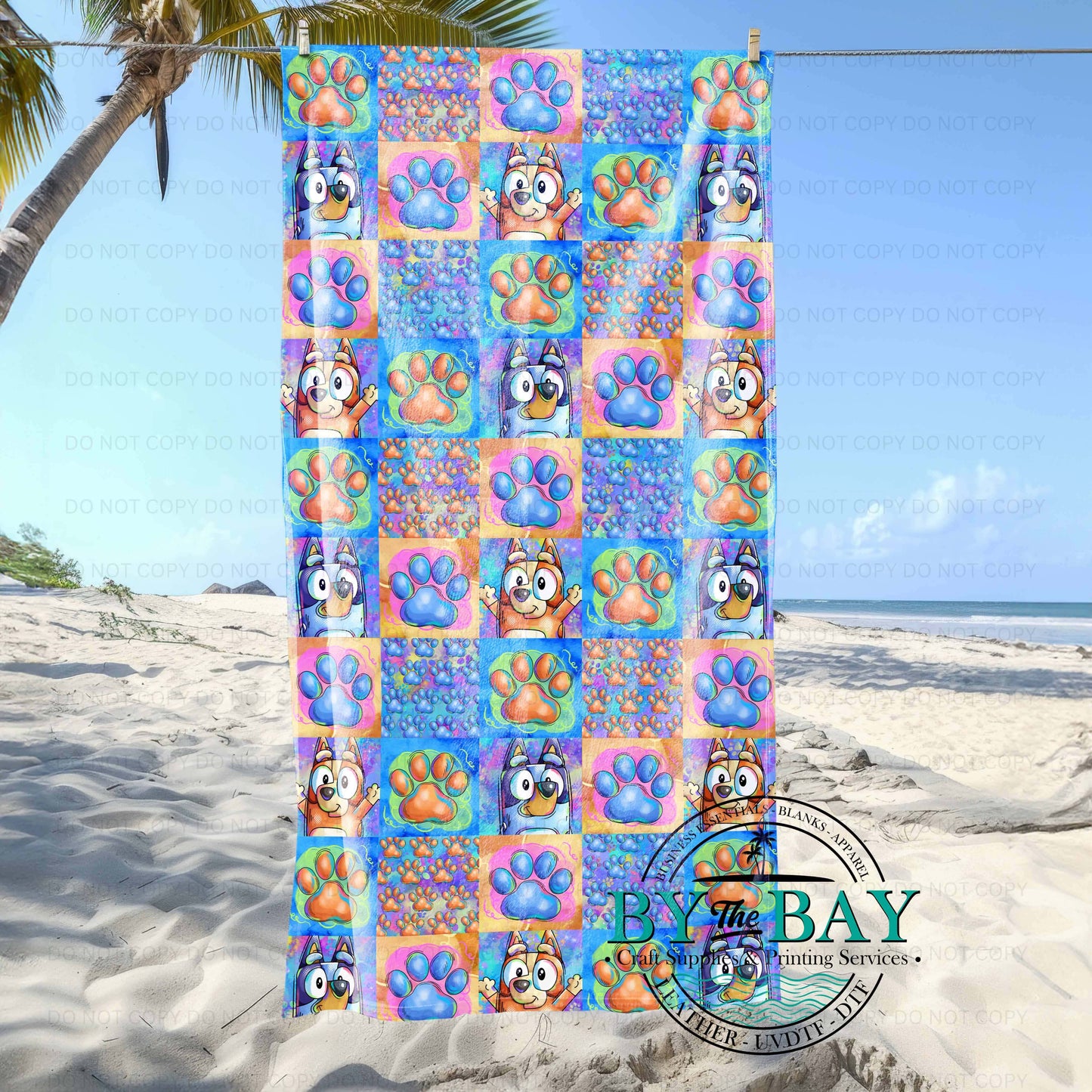 Blue Check Beach Towel