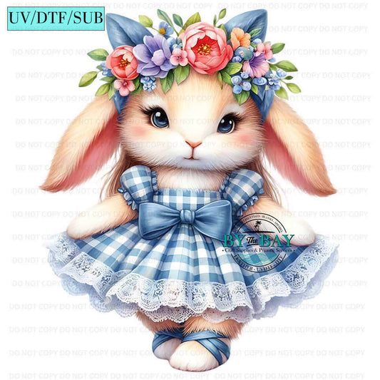 Blue Gingham Bunny 1