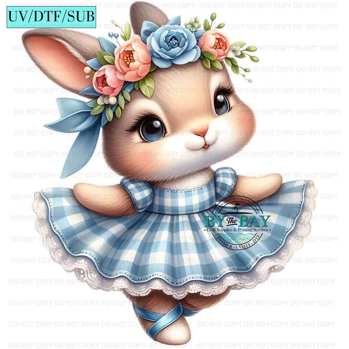 Blue Gingham Bunny 4