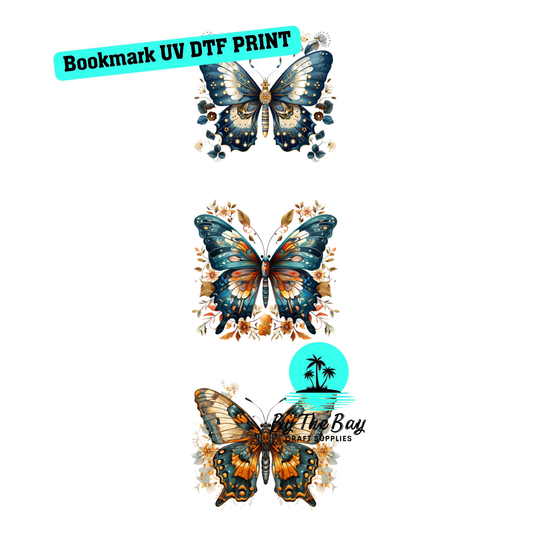 Blue Butterflies Bookmark Decal