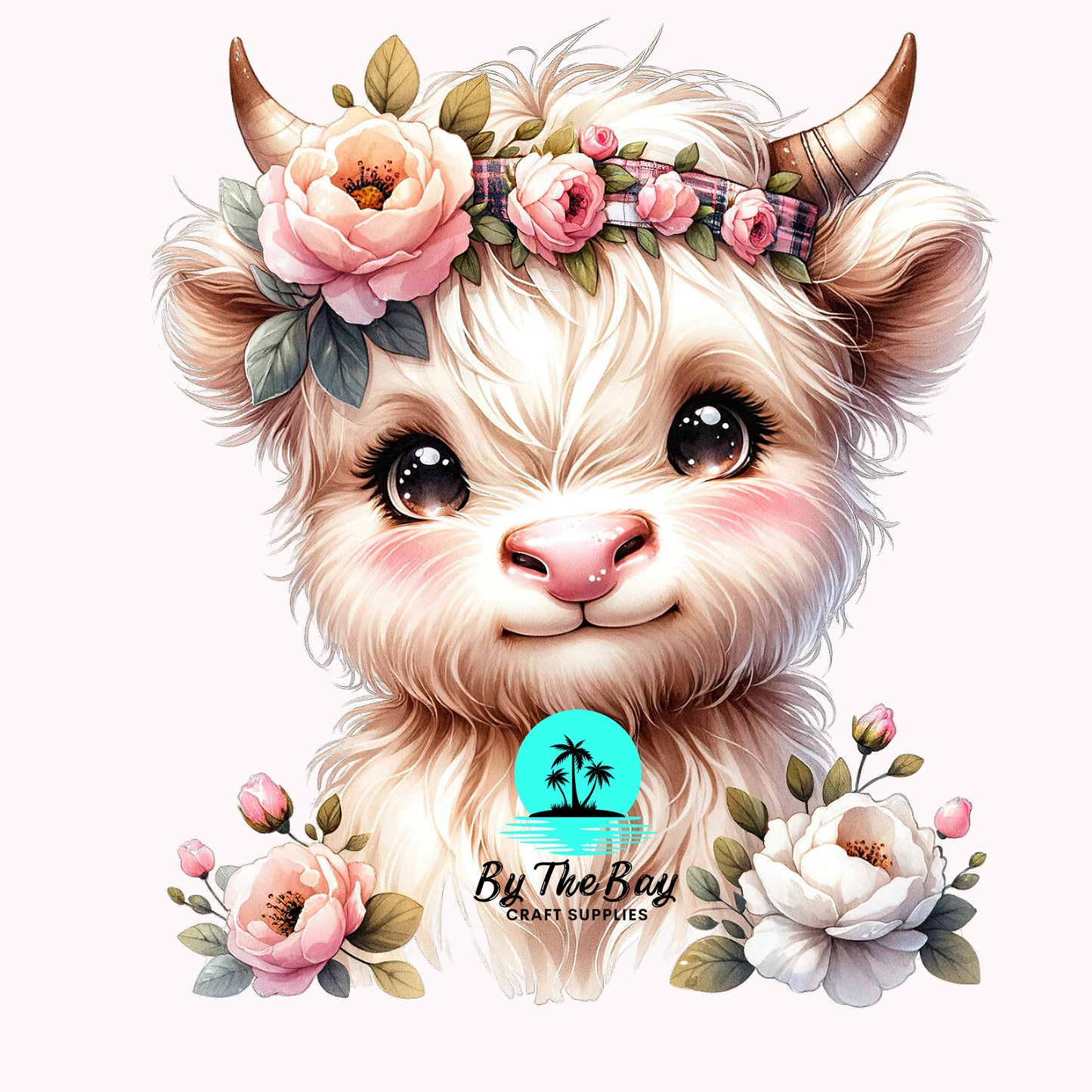 White Highland Cow UV Decal