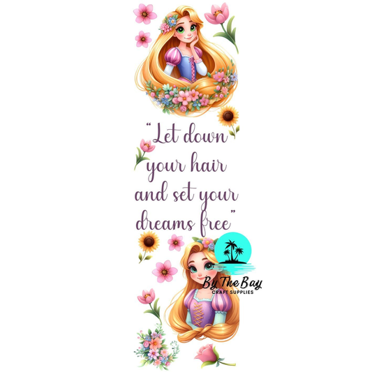 Long Hair Princess Bookmark Decal