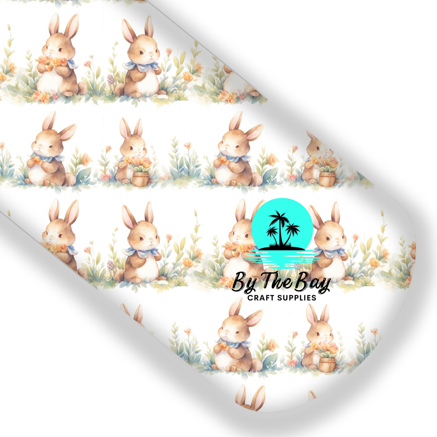 Bunnies blue scarfs Faux Leatherette