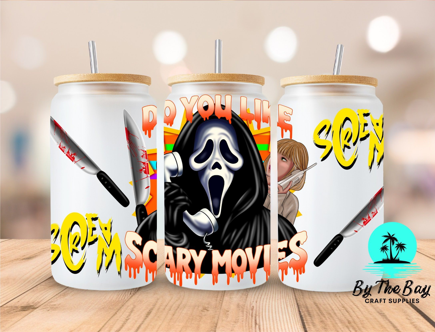 Orange Movies scary 16oz wrap