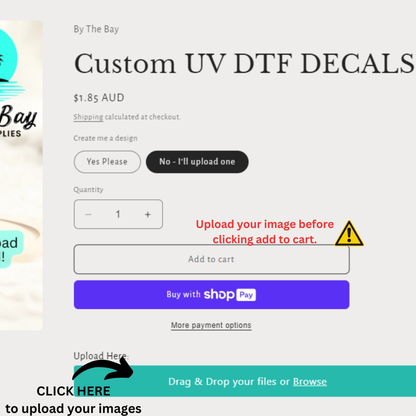 Custom UV DTF DECALS (size >6cm )