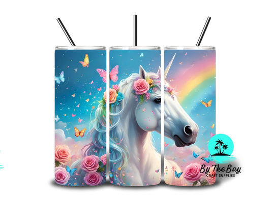 Rainbow Unicorn & roses  20oz SUB Print