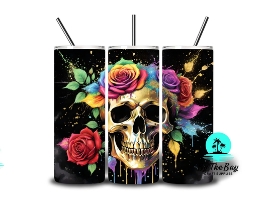 Gold skull rainbow roses 20oz SUB Print