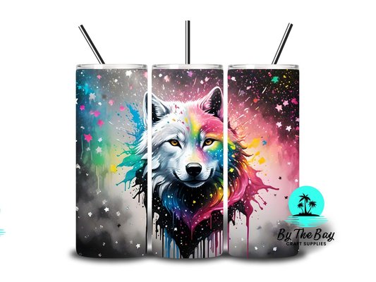 Wolf with paint drip 20oz SUB Print