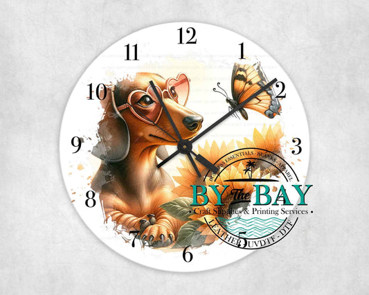 Dachshund 4 UVDTF Clock