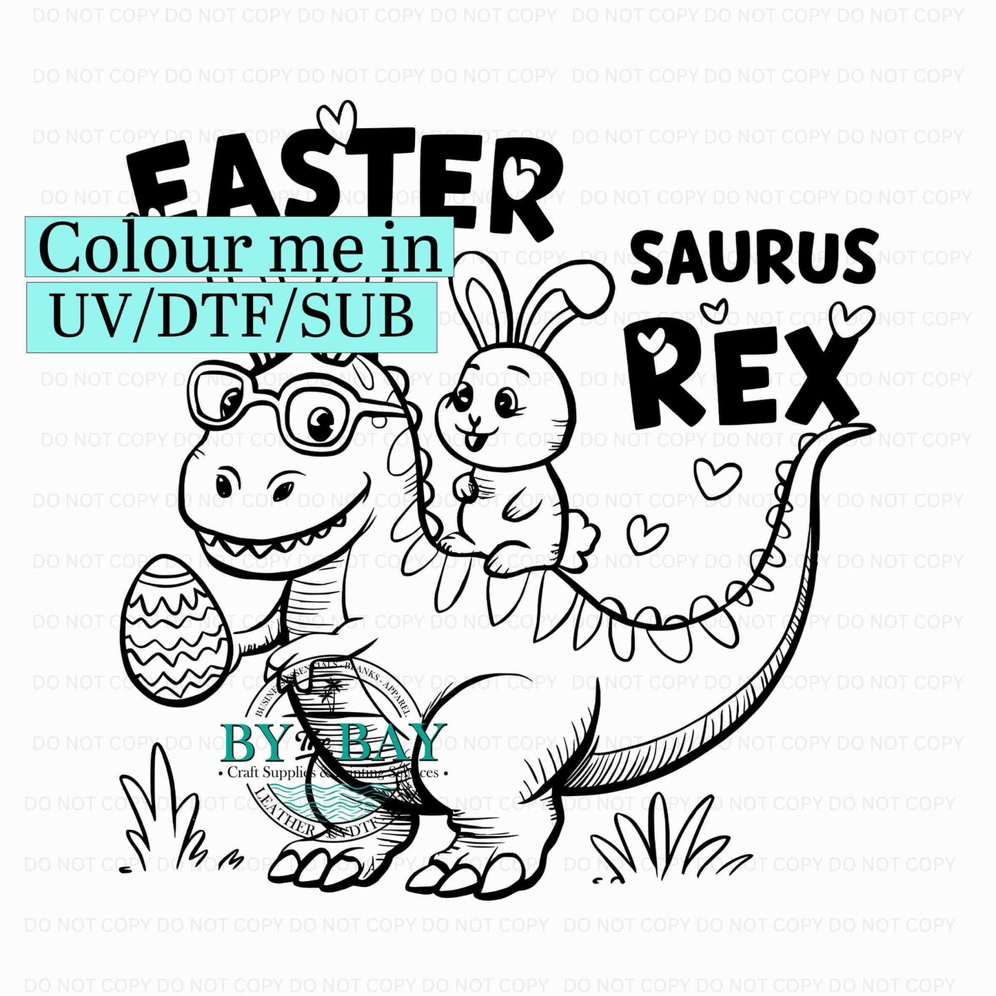 Easter Rex Colour me in