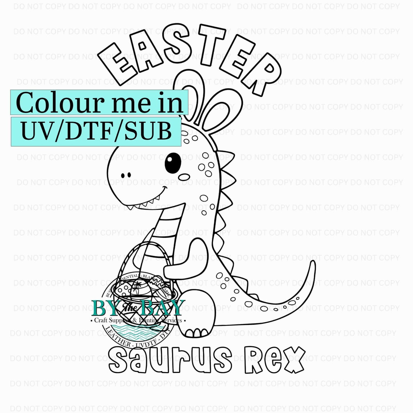 Easter Saurus Rex Colour me in