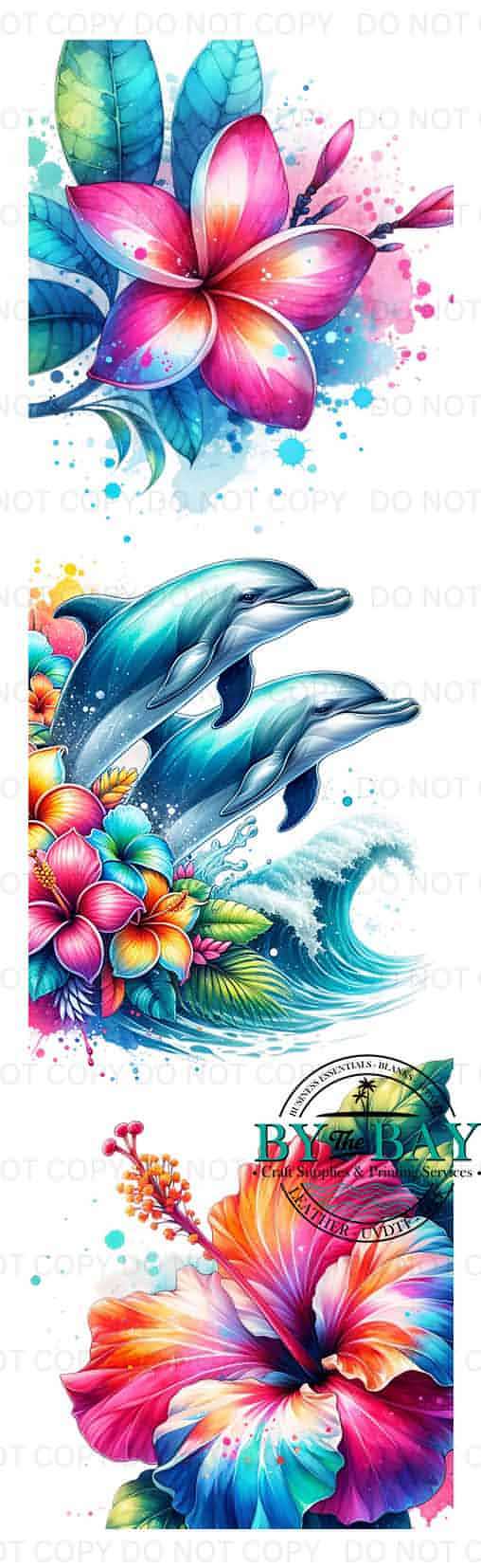 Floral Dolphins Bookmark