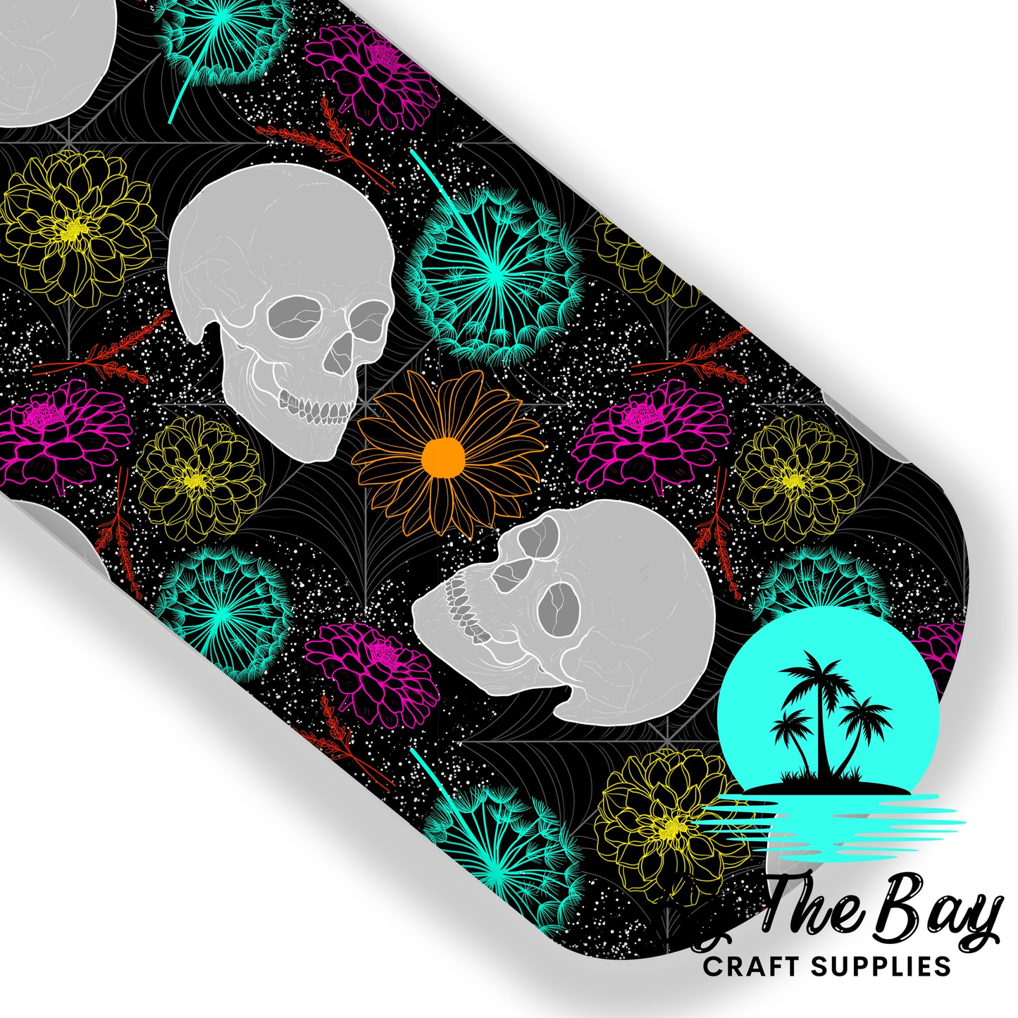 Floral Skulls Faux Leatherette