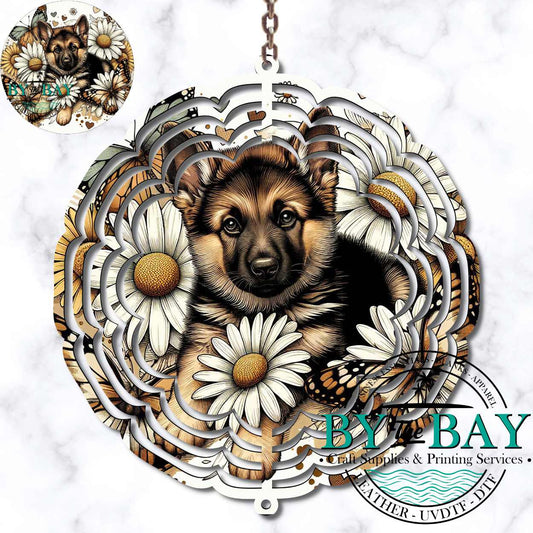 German Shepard Wind Spinner Sublimation Print