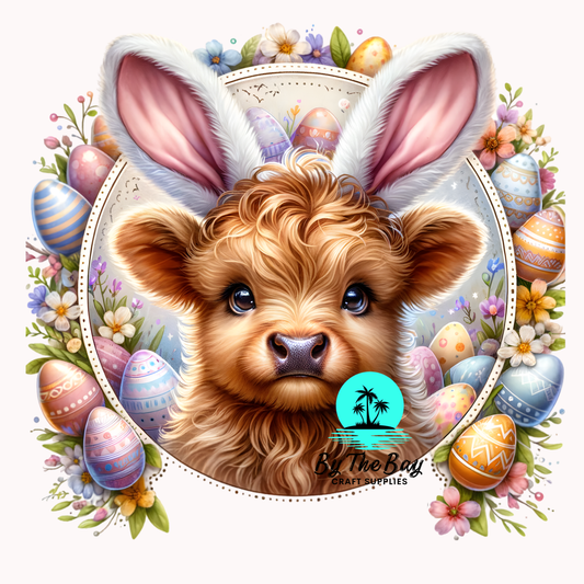 Easter Highland Cow bunny ears 5