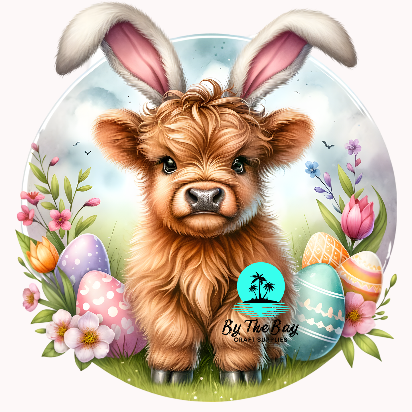 Easter Highland Cow bunny ears 6