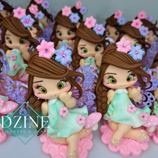 Brunette fairy cake topper (9cm)