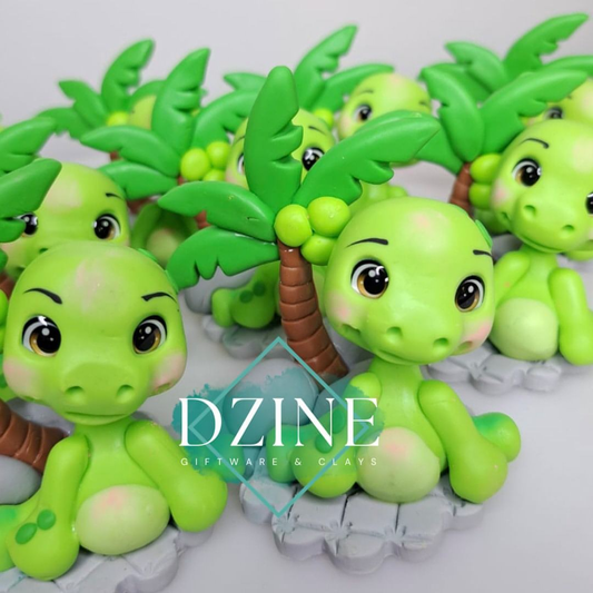 Green dino topper (6.5cm)