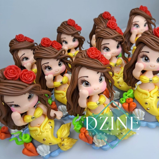 Rose princess mermaid cake topper (9cm)