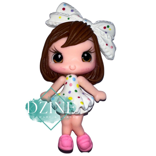 Cute girl with polka dot dress & bow