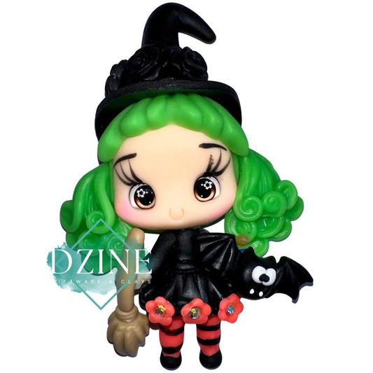 Witch with green hair