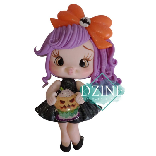 Cute halloween girl purple hair