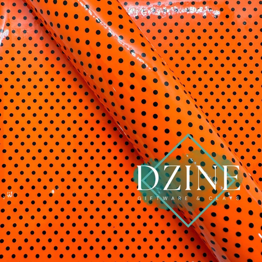 Neon orange polka dot sheet