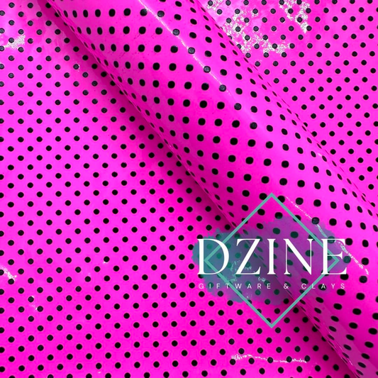 Neon Pink polka dot