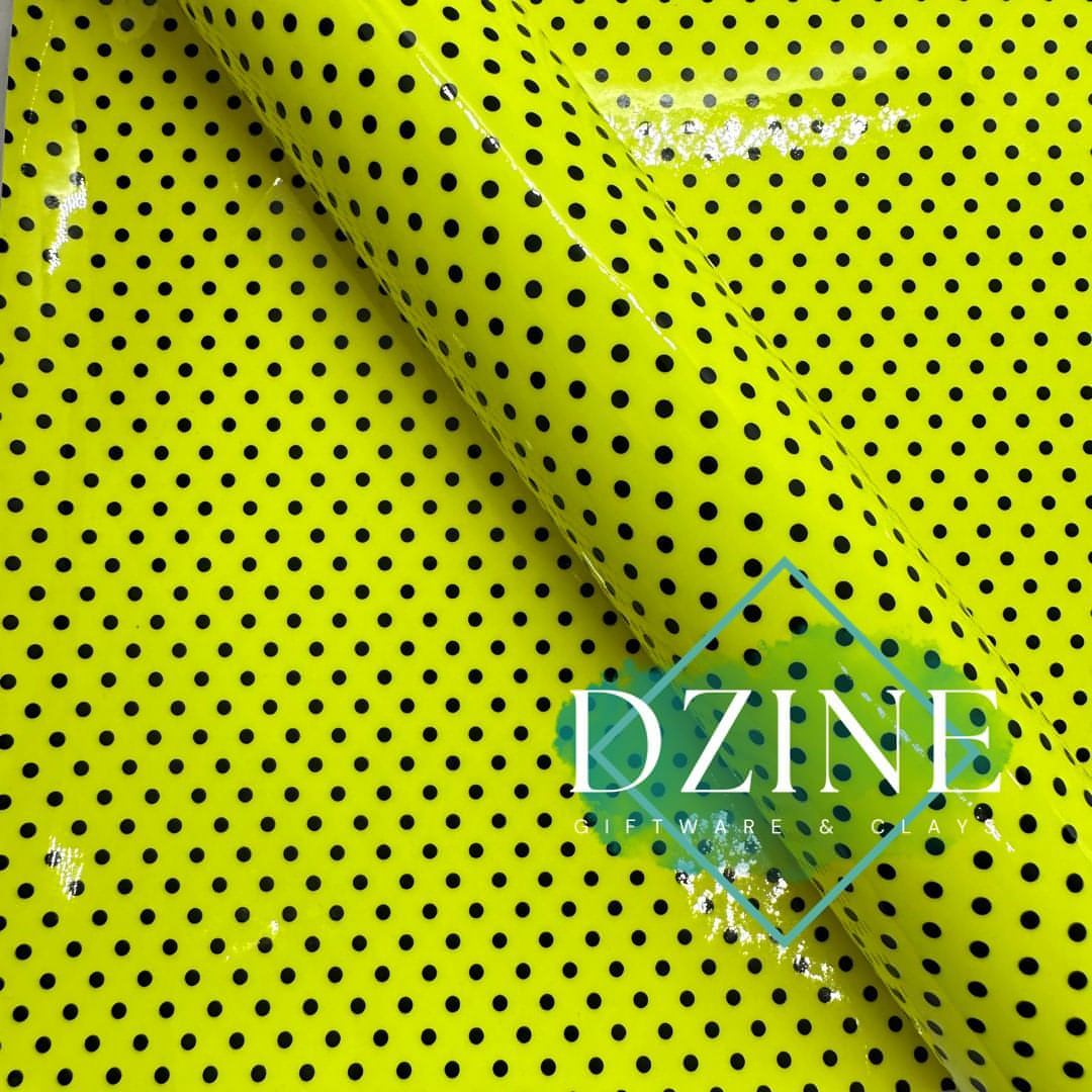 Neon Yellow polka dot