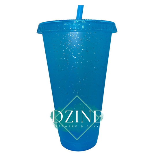 24oz Stadium Cup Glitter Light Blue