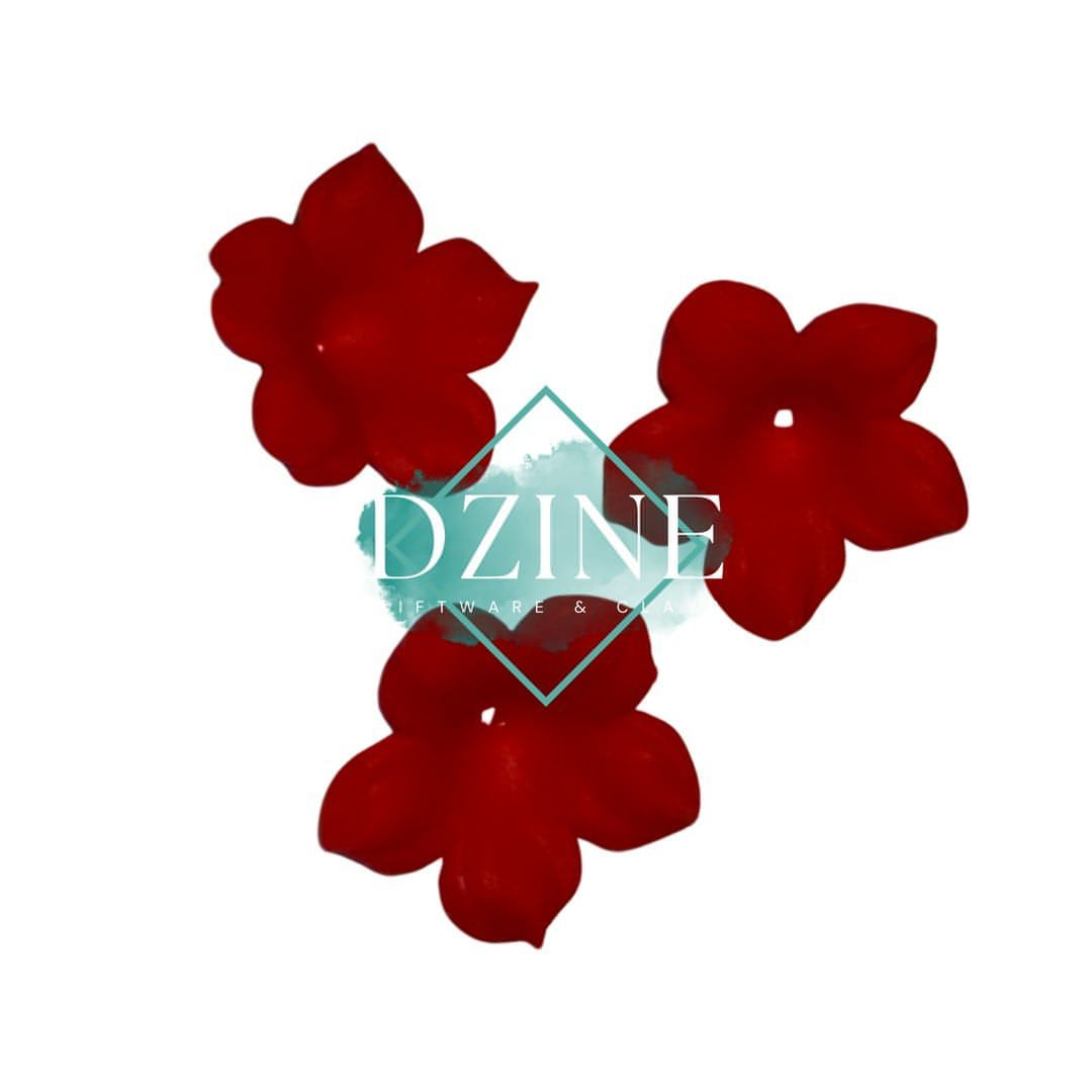 Smalll Red Flower 3pk (2cm)