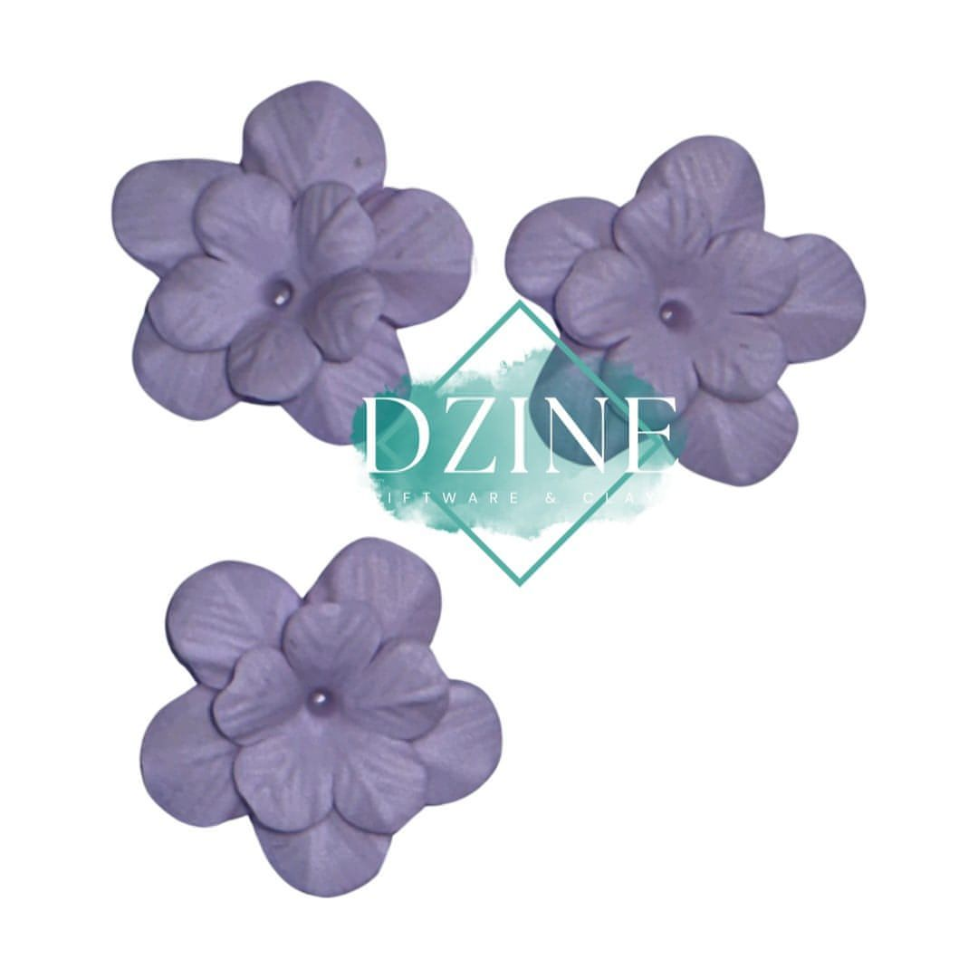 Large Light Purple 2 layered Flower 3pk (3cm)