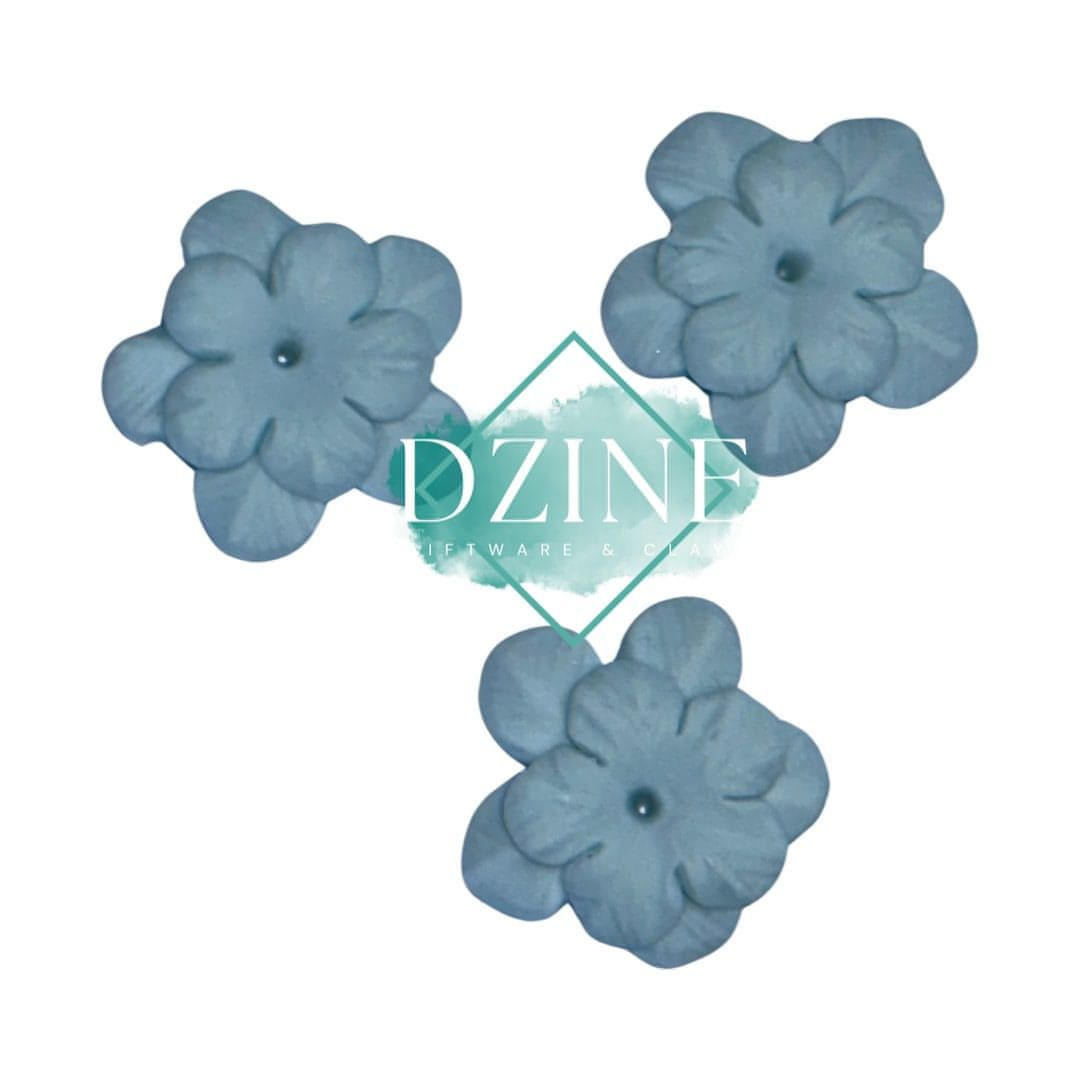 Large Light Blue 2 layered Flower 3pk (3cm)