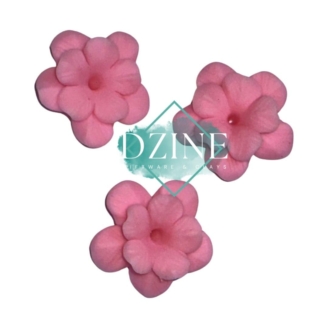 Large Pink 2 layered Flower 3pk (3cm)