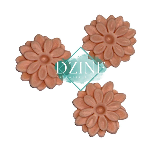 Apricot 2 layered flowers style 2 - lge 3 pk (3cm)