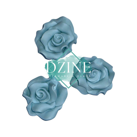 Medium Light Blue Roses 3pk (3cm)